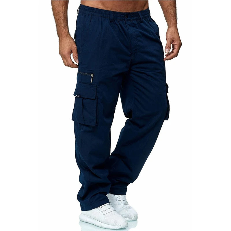 Soft Fabric Cargo Pants for Men | multi-pocket|BEGOGI SHOP | Dark blue