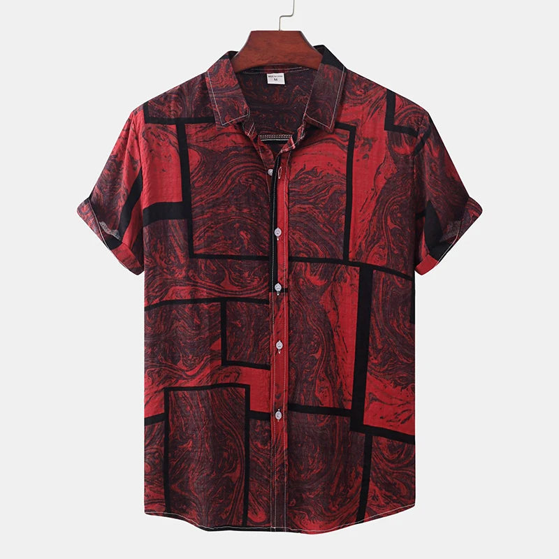 Men's Hawaiian Shirt Button-Down Lapel for Outdoors | BEGOGI shop | ES823M20230515A
