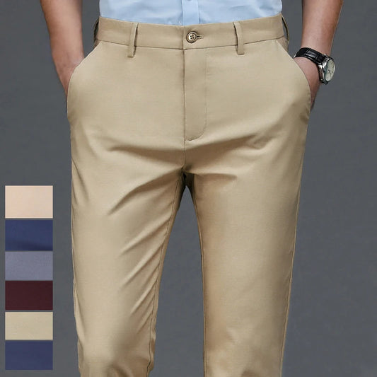 Elastic male pants | Quick suit pants| BEGOGI SHOP| TLK-Khaki