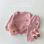 Baby Boys Set | Little Bear Embroidered Tops | coat, pants | BEGOGI Shop | pink
