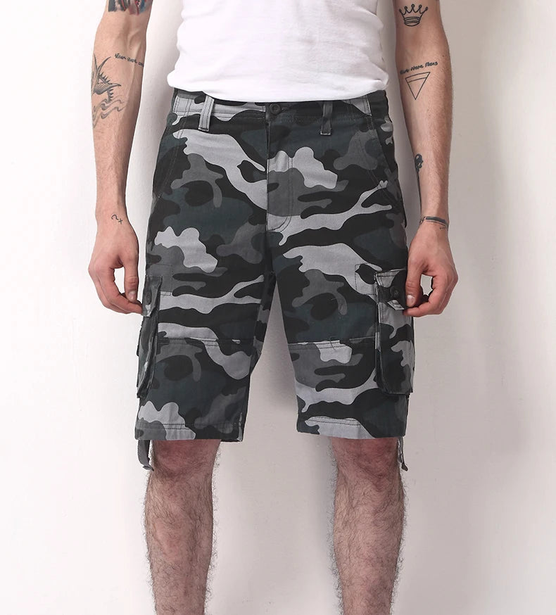 Men's Cargo Shorts | Casual summer shorts |BEGOGI SHOP | 002 Blue camouflage