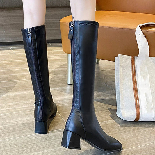 Women's PU Leather Knee High Boots|BEGOGI SHOP |