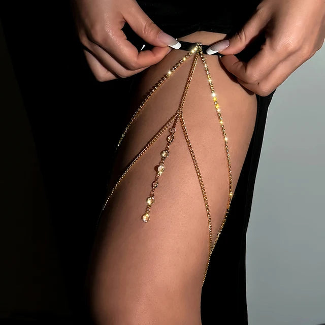 Pearl Leg Chain Women Simple | Elastic thigh chain | BEGOGI shop | JS00193