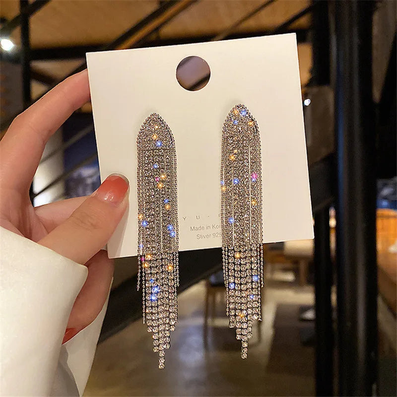 Long Tassel Earrings for Women | BEGOGI shop | 1-Silver