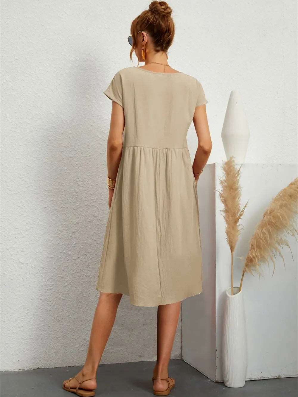 Women's casual dresses | Comfortable knee length with pockets |BEGOGI SHOP |