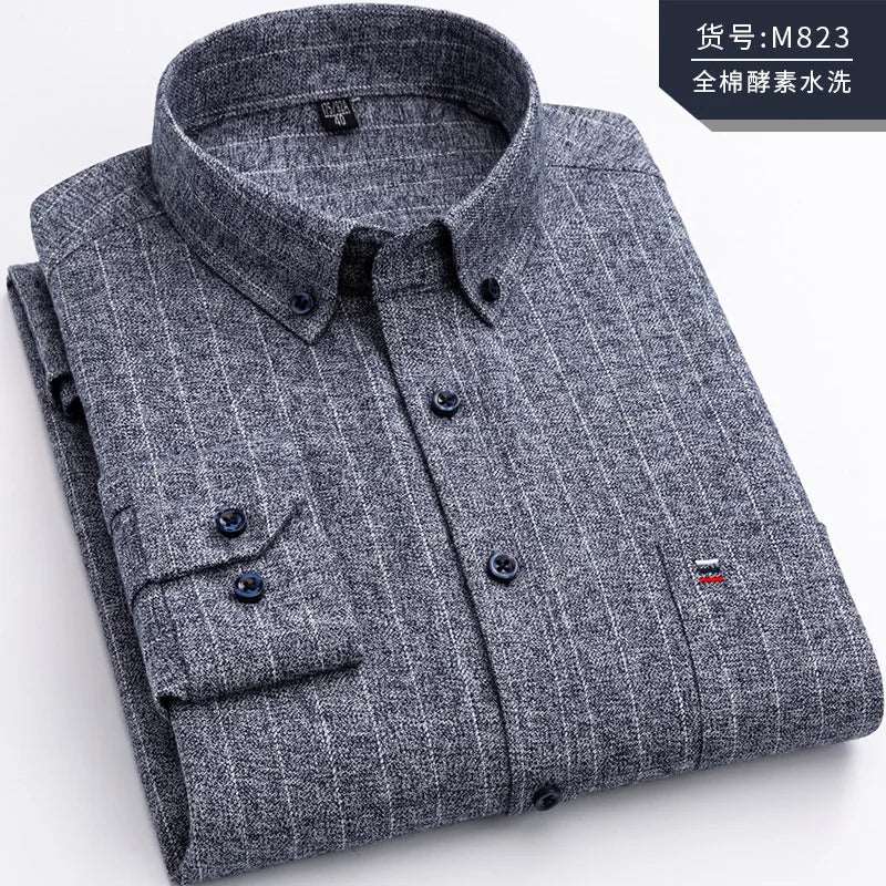 Men's Pure Cotton | Men's Regular Fit Long Sleeve Casual Shirt | BEGOGI SHOP | M823