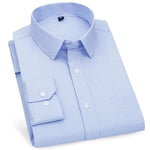 Men's Business Casual Long Sleeve Shirt |BEGOGI SHOP | Blue Stripe