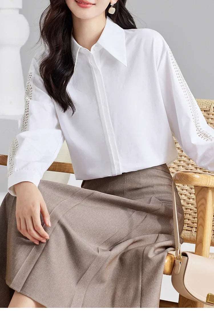 Blouses for women | sexy blouses with roll neck | BEGOGI Shop | White