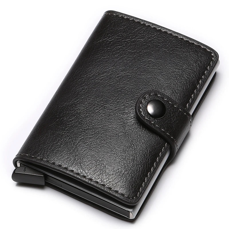 Pop Up Wallet RFID Blocking Metal Double Card Case for Women |BEGOGI SHOP | Gray