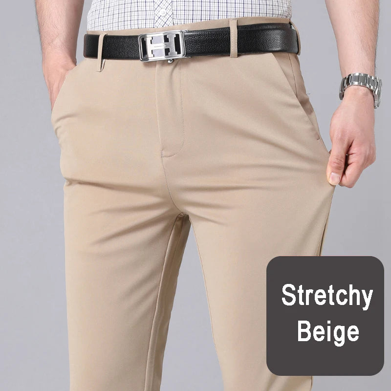 Elastic male pants | Quick suit pants| BEGOGI SHOP| TLK-Beige