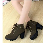 Mid-Length Boots for Women | non-slip low heel boots|BEGOGI SHOP | green