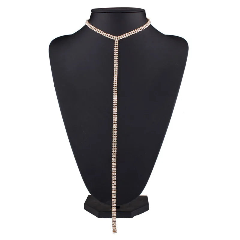 Rhinestone Choker Necklace for Women | BEGOGI shop | 1-Gold