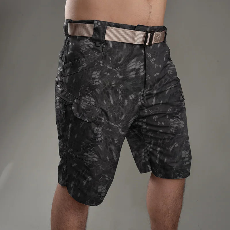 Men's Military Shorts |Casual summer shorts|BEGOGI SHOP | Python camo-No belt