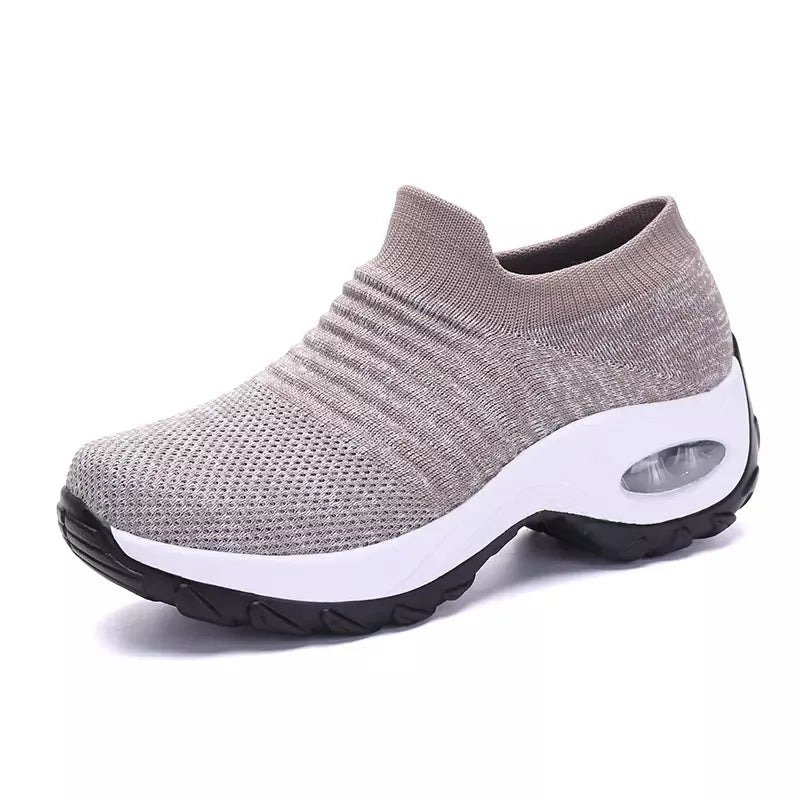 Casual sports shoes for women | thick sole air cushion | BEGOGI SHOP| Khaki