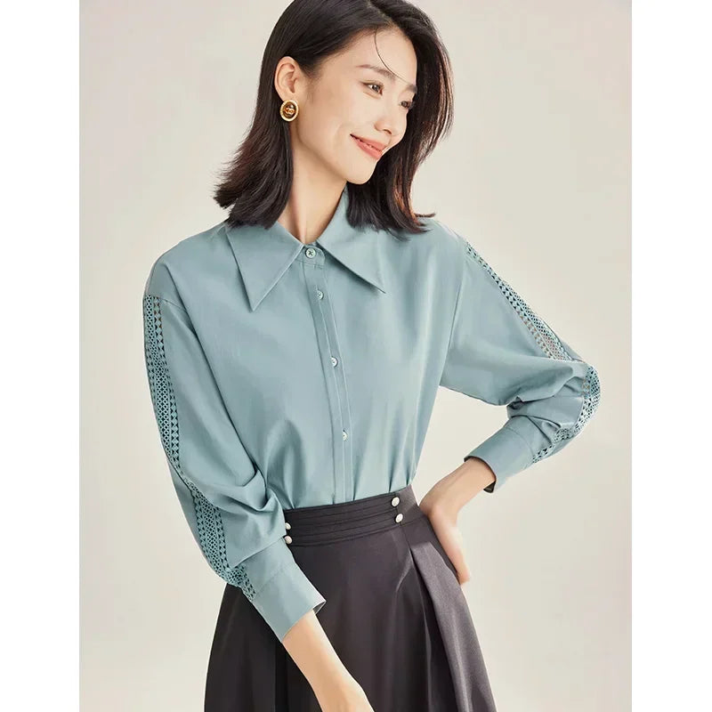 Blouses for women | sexy blouses with roll neck | BEGOGI Shop | Green