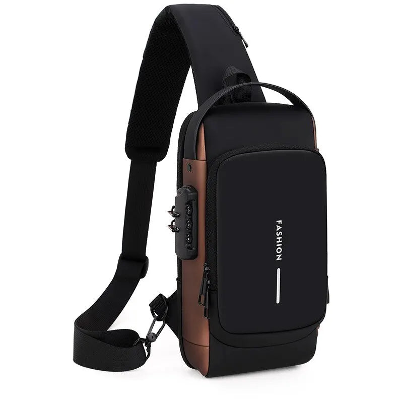 Multifunction Anti-theft Shoulder Bag with USB | crossbody bag for travel |BEGOGI SHOP | Black and brown