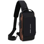 Multifunction Anti-theft Shoulder Bag with USB | crossbody bag for travel |BEGOGI SHOP | Black and brown