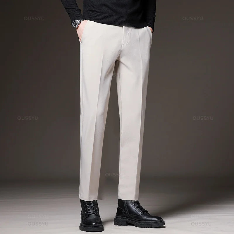 Men's suit pants | Slim Fit Business Office Pants with Elastic Waist |BEGOGI SHOP |