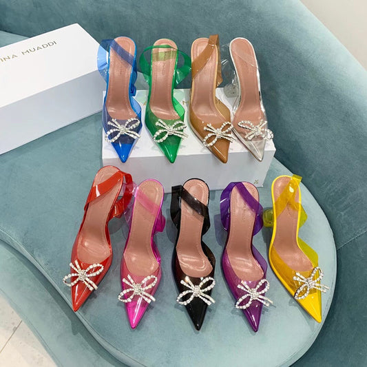 Women's Pointed Toe Sandals with Clear Bow | Begogi Shop |