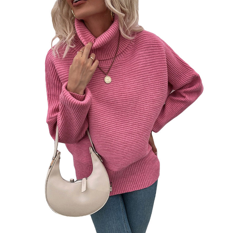 Solid Color Lapel Split Sweater Blouse