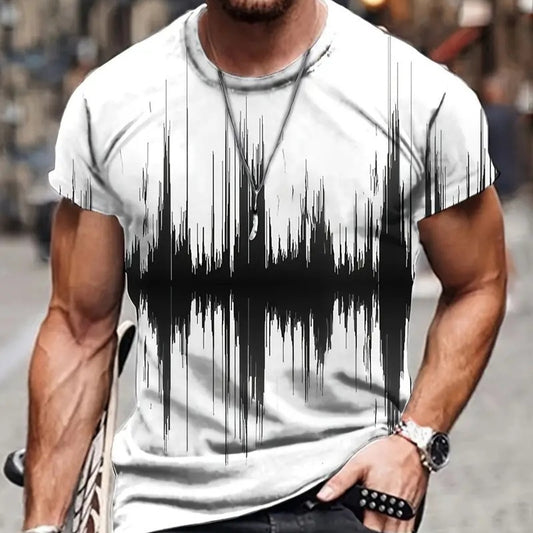 Natural Landscape Digital Printing Men's T-shirt Refreshing Stylish Short Sleeve